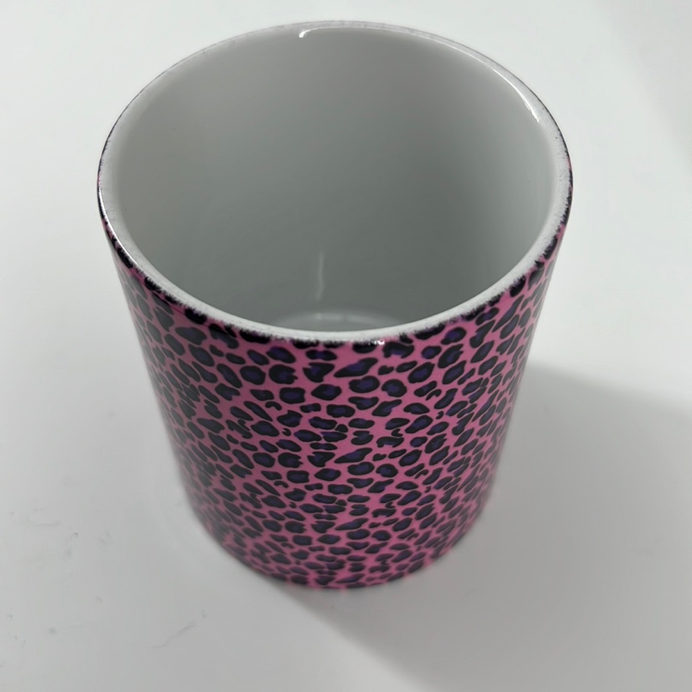 Pink and Purple Leopard Print Cosmetic or Pencil Holder